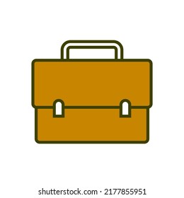 Brown briefcase icon. Luggage. Business bag. Vector.