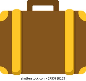 Brown briefcase, illustration, vector on white background
