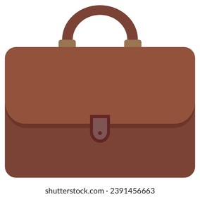 Brown briefcase isolated on white background.