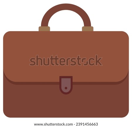 Brown briefcase isolated on white background.