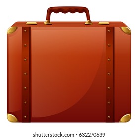 Brown briefcase made of leather illustration