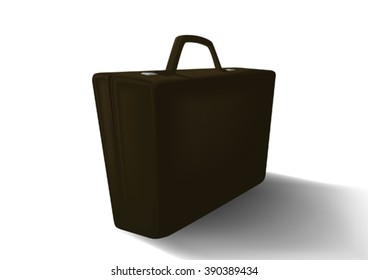 Brown brief-case on a white background