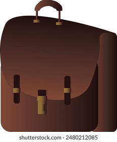 Vektorgrafik mit brauner Aktentasche und Golddetails