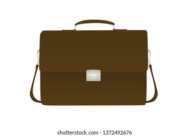 Brown briefcase. vector illustration