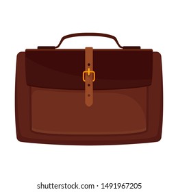 Brown briefcase. Vector illustration on a white background.