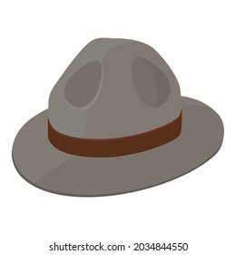 Brown brim scout hat isolated on white background. Vector