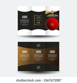 Brown brochure design, brochure template, creative tri-fold, trend brochure