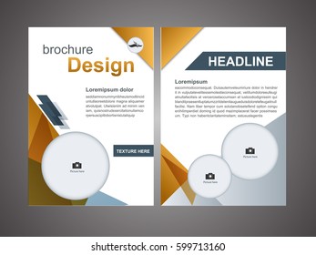 Brown brochure Flyer design Layout template, size A4