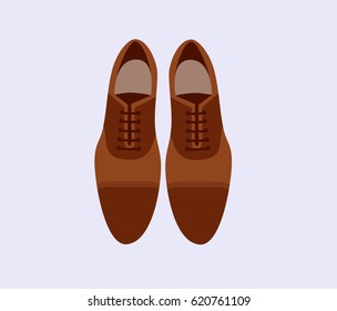 Brown brogues leather shoes