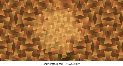 Brown and Bronze Retro Style Background, Cover or Presentation Template, Creative Design for Web - Translucent Overlapping 3D Triangle Shapes Pattern - Illustration in Freely Editable Vector Format