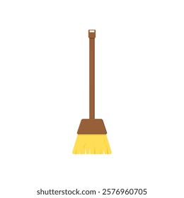 brown broom. coconut broom. cleaning equipment. home equipment. vector illustration