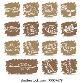 Brown brush series | Dinosaur icon set