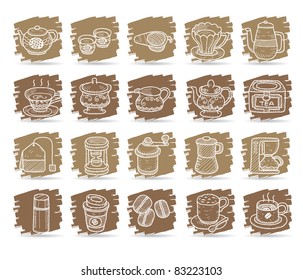 Brown brush series | teatime,cake,sweet icons