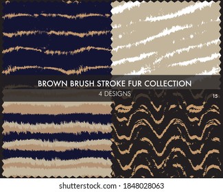 Brown Brush stroke fur collection includes 4 design swatches for fashion prints, homeware, graphics, backgrounds