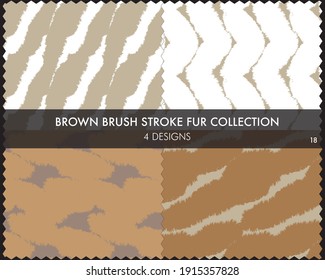 Brown Brush stroke fur collection includes 4 design swatches for fashion prints, homeware, graphics, backgrounds