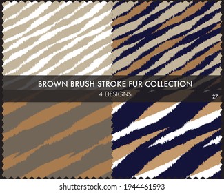 Brown Brush stroke fur collection includes 4 design swatches for fashion prints, homeware, graphics, backgrounds
