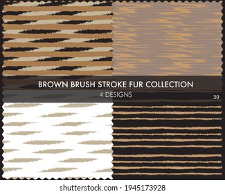 Brown Brush stroke fur collection includes 4 design swatches for fashion prints, homeware, graphics, backgrounds