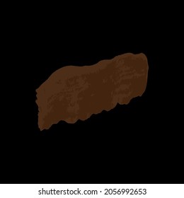 Brown brush stroke isolated on white vector 