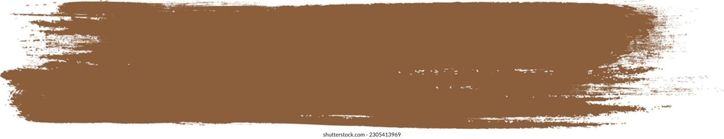 Golpe de pincel marrón aislado en el fondo. Vector de trazo de pincel para pintura de tinta marrón, elemento de diseño de grunge, banner de suciedad, diseño de acuarela, textura sucia. Icono de pincel de moda, ilustración vectorial