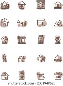 Brown buildings, illustration, vector on a white background.