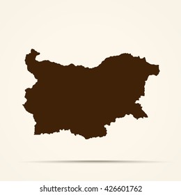 Brown Bulgaria Map Illustration