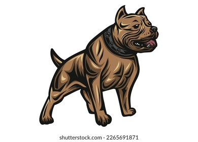 Brown Bulldog muscle vector illustration  svg