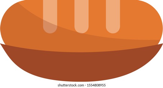 brown bun burger graphic vector