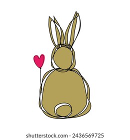 
brown bunny - Hand-Painted Happy Easter Greeting Card - Perfect Easter Wishes!

