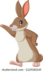 Brown Bunny Standing Alone Illustration