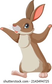 Brown bunny standing alone illustration