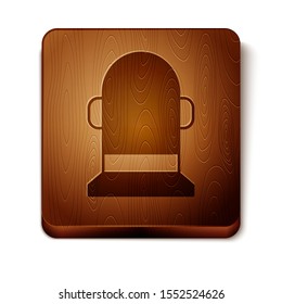 Brown Buoy icon isolated on white background. Wooden square button. Vector Illustration