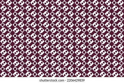 Der braune oder bordeauxfarbene Batik-Hintergrund besteht aus geometrischen Formen. Füllen Sie den Vektorhintergrund. Geeignet für Design-Vorlagen, Markenidentität und Werbemedien.