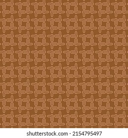 Brown burlap pattern. Vector of identical coffee cups.