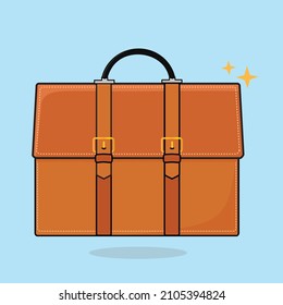 brown business briefcase flat vector, brown business bag,brown baggage hand bag,brown bag design illustration background vector icon
