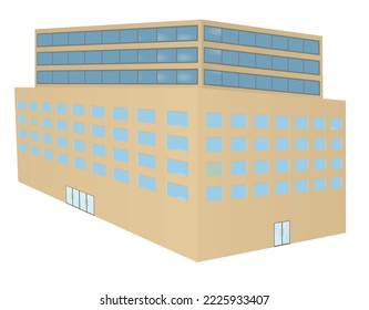 Brown business building. vector illustration