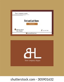 Brown business card with BHL logo