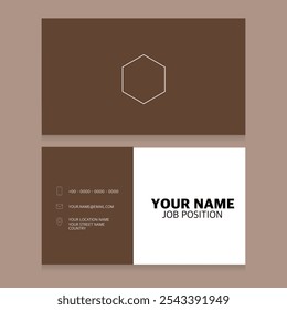 Brown Business card design template - Clean professional business card, visiting card template