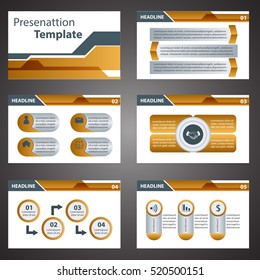 Brown business presentation template vector design