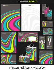 Brown Business style template with colorful lines. This backgrounds useful for presentation, business card, envelope, bags, flyers, cd cover documents and etc. Vector design layout