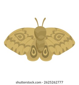 Brown butterfly with beautiful markings spreading its wings