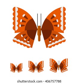 Brown butterfly icon 2