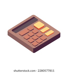 brown calculator design over white