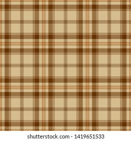Brown, Camel Beige  and  White  Tartan  Plaid  Seamless Pattern Background. Flannel  Shirt Tartan Patterns. Trendy Tiles Vector Illustration for Wallpapers.

