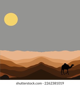 braune Camel-Illustration Vektorkunst-Design 