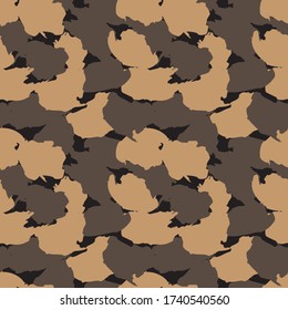 Brown Camouflage abstract seamless pattern background suitable for fashion textiles, graphics