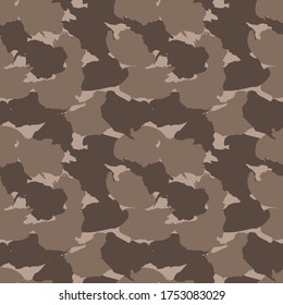Brown Camouflage abstract seamless pattern background suitable for fashion textiles, graphics