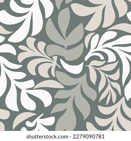 Brown Camouflage Creative Isolated Beach Template Texture. Beige Seamless Decoration Beauty Tree Shape Vector. Black Repeated Floral Hawaiian Leaves Background.