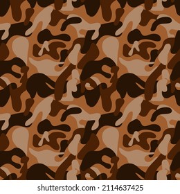 Brown camouflage seamless pattern vector art