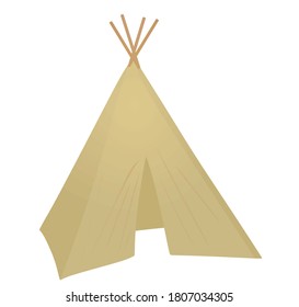 Brown camping tent. vector illustration