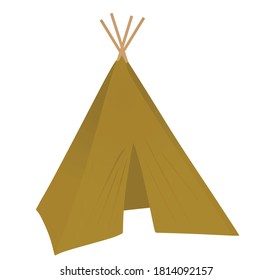 Brown camping tent. vector illustration